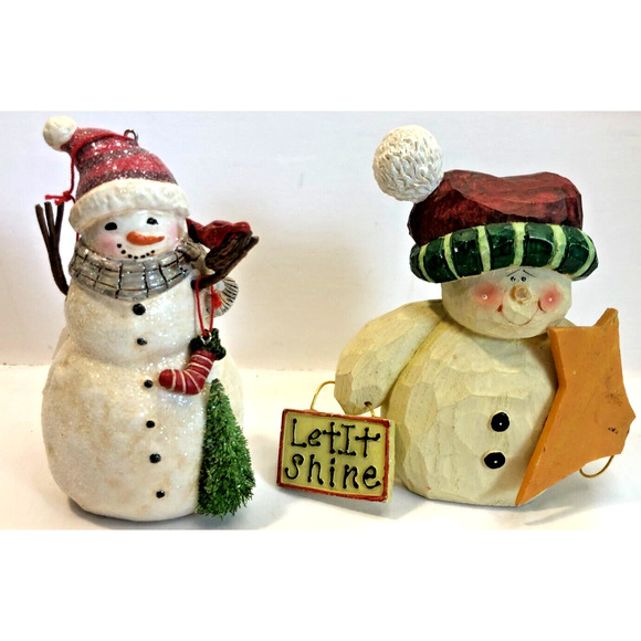 Demdaco Wendy Wiinanen Snowman w/ Cardinal Ornament Resin Figurines Let it Shine - Picture 1 of 6